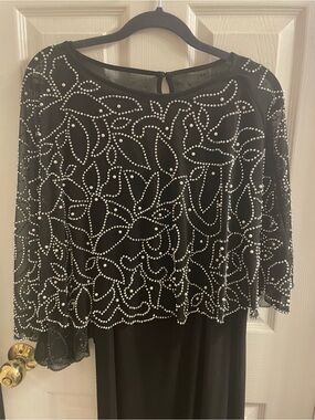 MSK Black Beaded Evening Dress
